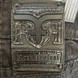 Rock‎ Revival Kofi Rigid Taper Jeans Men's 44 Black Embroidered Big & Tall